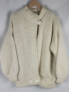 Vintage Wool Blend Cardigan for Women - Cozy Knit